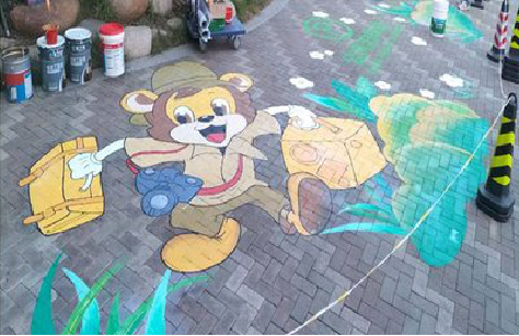 兴国夏季画地面彩绘会遇到的问题