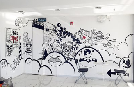 兴国手绘墙并非传统涂鸦。